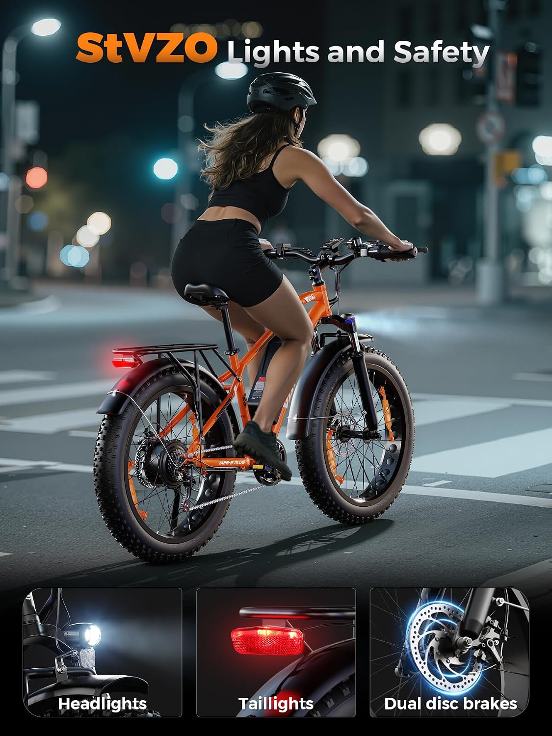 VARUN 26" 4.0 Fat Tire Electric Bike with 48V 18Ah Battery, 95+ Miles Range | 250W 80Nm Motor, Rear Rack, Max 330LBS, 7 Speed, All-Terrain Electric Bicycle for Off Road & Commute
