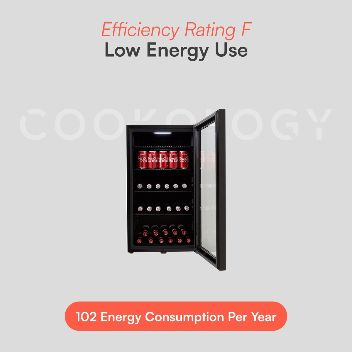 Drinks Fridge Beverage Cooler 0°C–10°C Glass Door 39dB