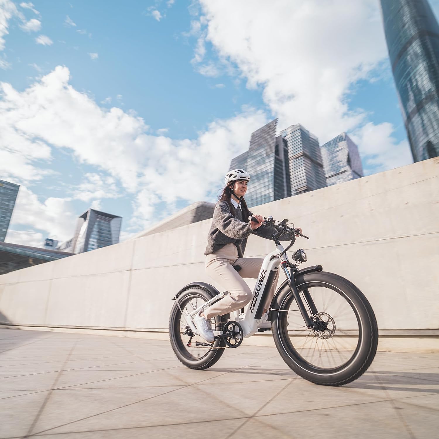 RZOGUWEX Electric Bicycle，26 Inch Off-Road EBIKE for Adults with 48V 25AH Detachable Lithium Ion Battery, 7 Speed with Dual Hydraulic Disc and Brake Dual Shock Absorbers