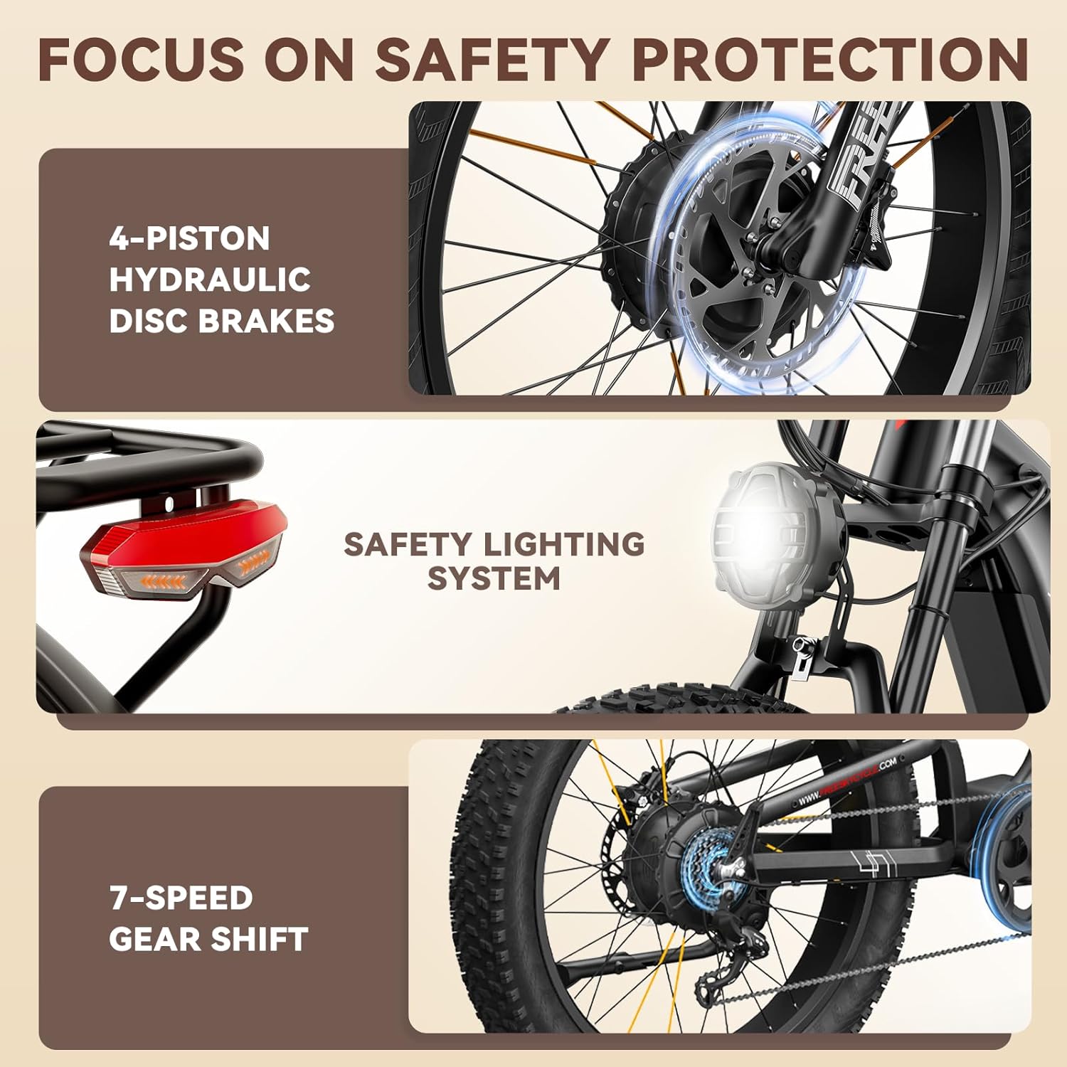 FREESKY Warrior Pro 240NM Dual Motor Electric Bike for Adults, 48V 30Ah LG Cells Battery 190KM Long Range AWD Electric Mountain Bike, 26" Fat tyre All-Terrain Electric Bicycle Full Suspension E-Bike