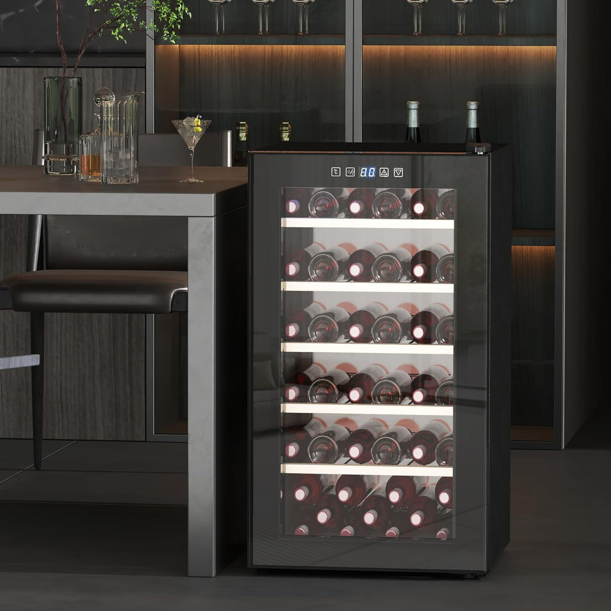 41 Bottle Wine Cooler Refrigerator 5°C–20°C Dual Zone? with Glass Door