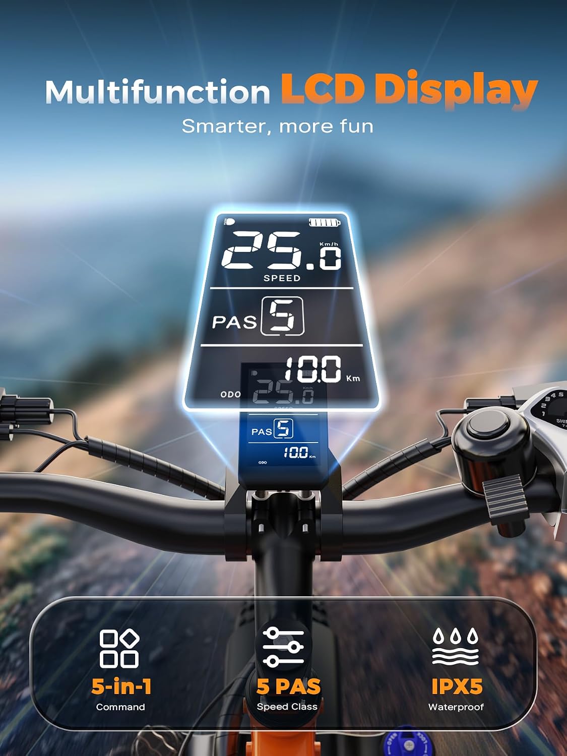 VARUN 26" 4.0 Fat Tire Electric Bike with 48V 18Ah Battery, 95+ Miles Range | 250W 80Nm Motor, Rear Rack, Max 330LBS, 7 Speed, All-Terrain Electric Bicycle for Off Road & Commute