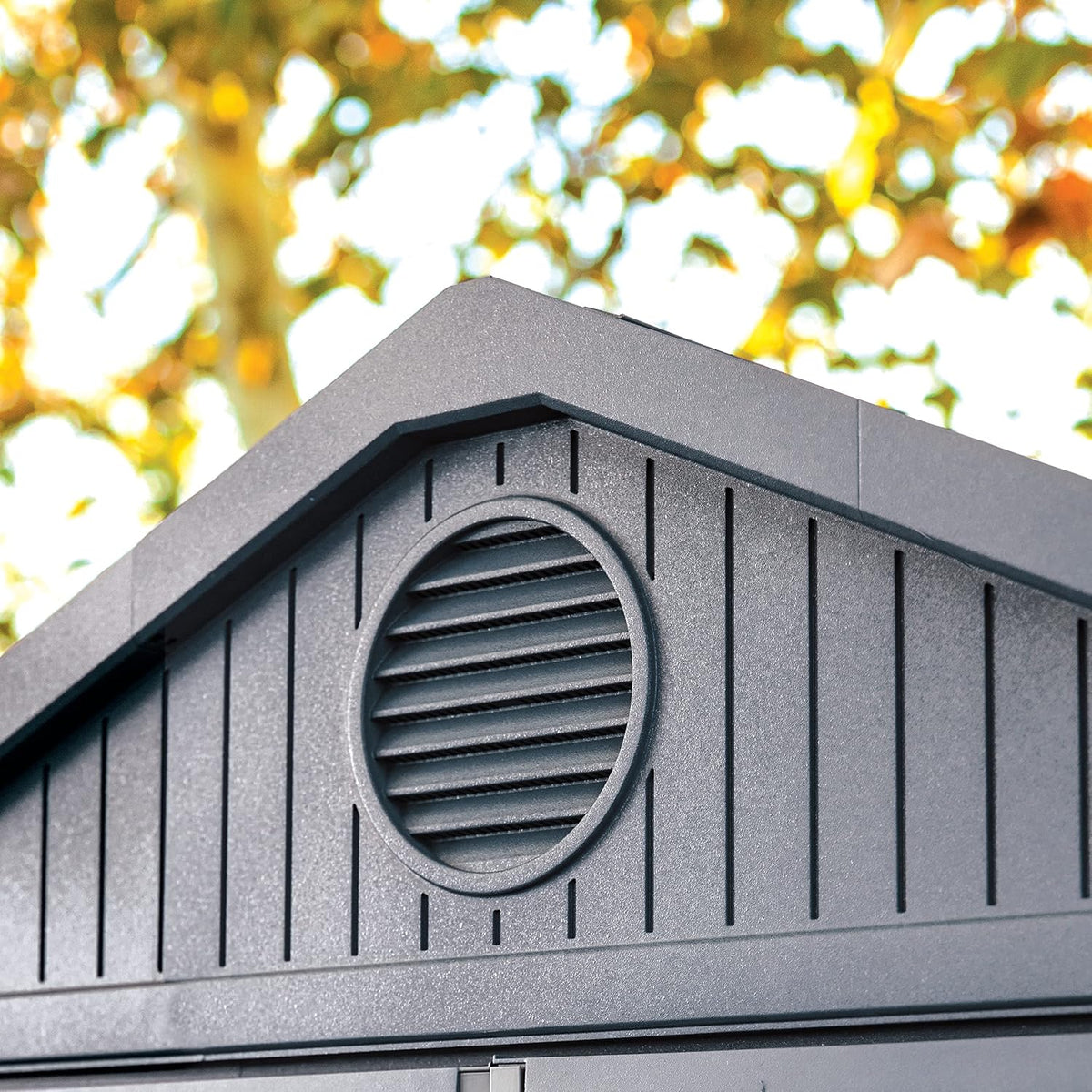 Keter Darwin Outdoor Apex Double Door Garden Storage Shed 6 x 8ft Grey Evotech+ Wood Look and Feel | Fade Free | All Weather Resistant | Safe and Secure | Zero Maintenance | 15 year Warranty