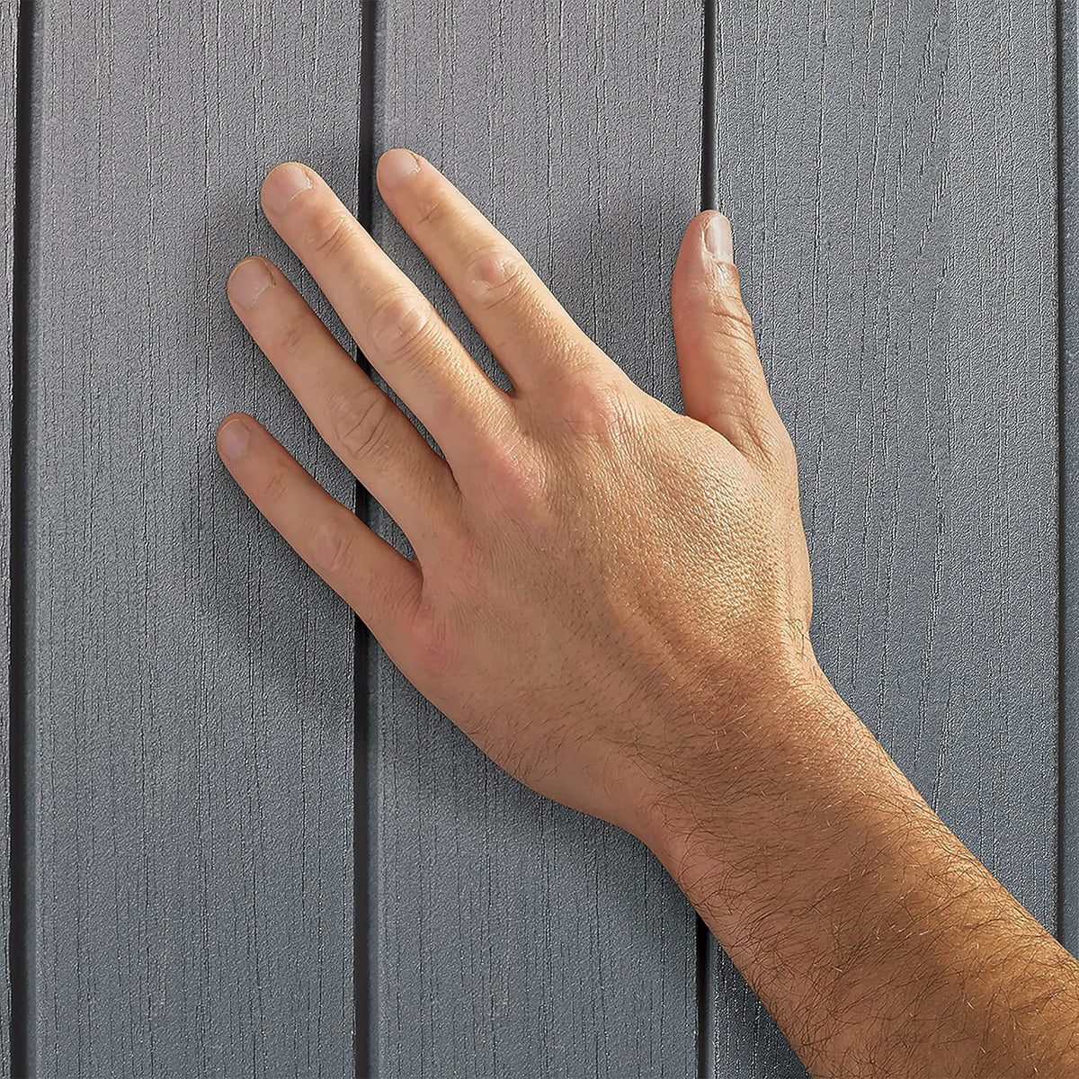Keter Darwin Outdoor Apex Double Door Garden Storage Shed 6 x 8ft Grey Evotech+ Wood Look and Feel | Fade Free | All Weather Resistant | Safe and Secure | Zero Maintenance | 15 year Warranty